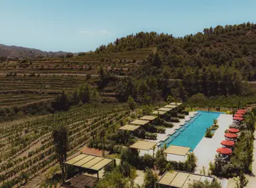 24 zwembad tussenin de bergen en wijngaarden