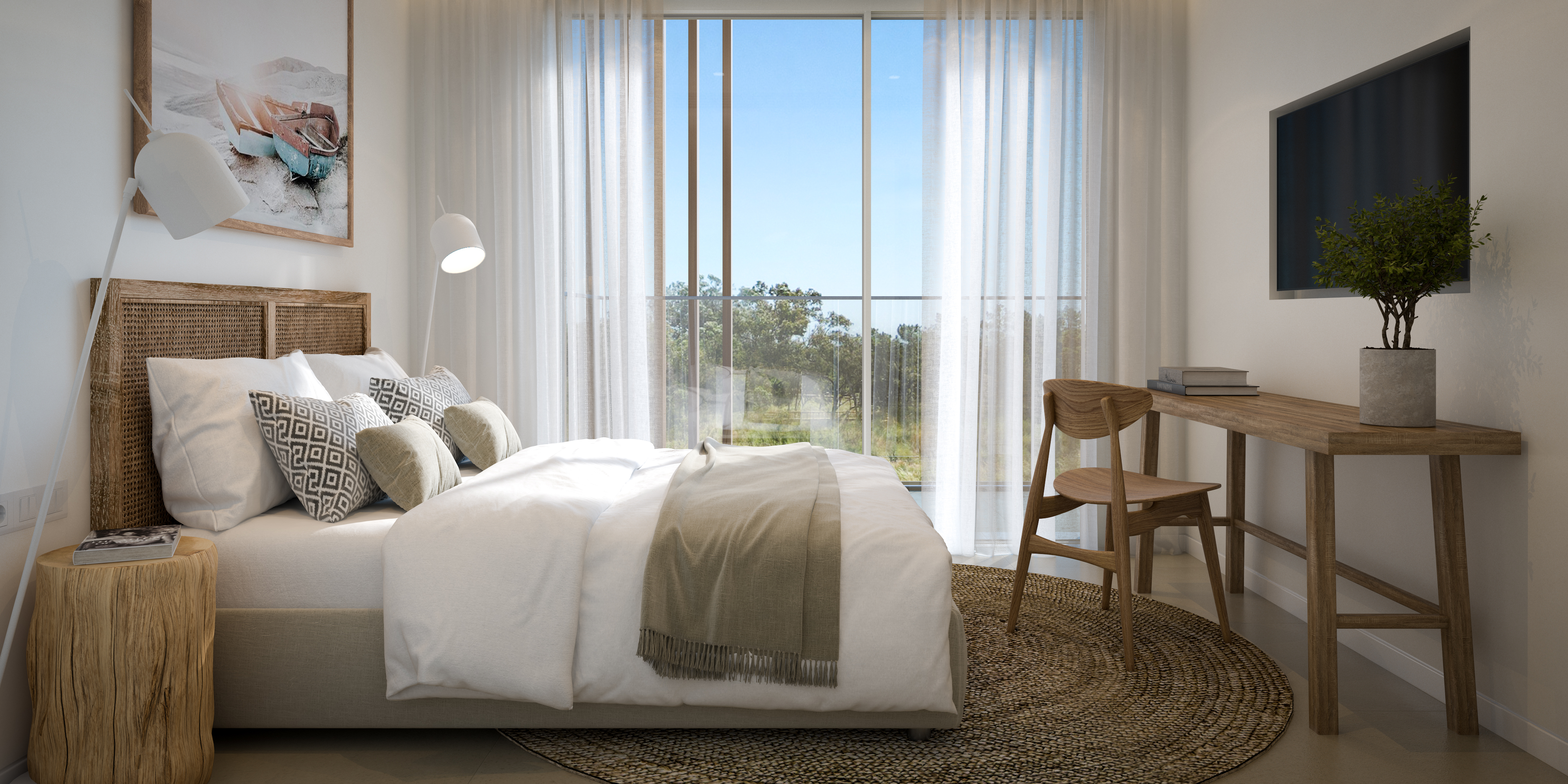 7 ruime kamer met groot bed en tv