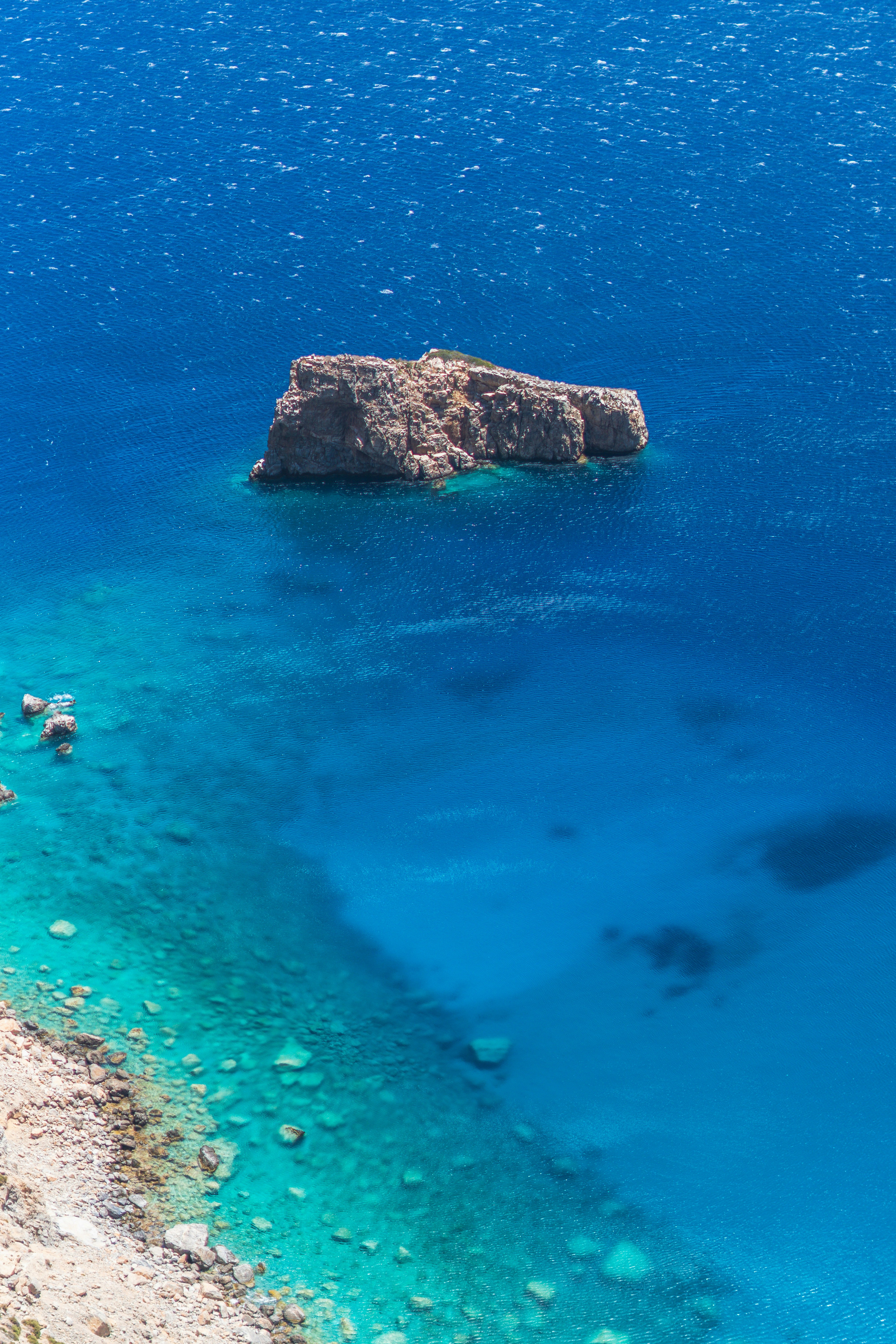 a rock into the blue amorgos amorgos greece