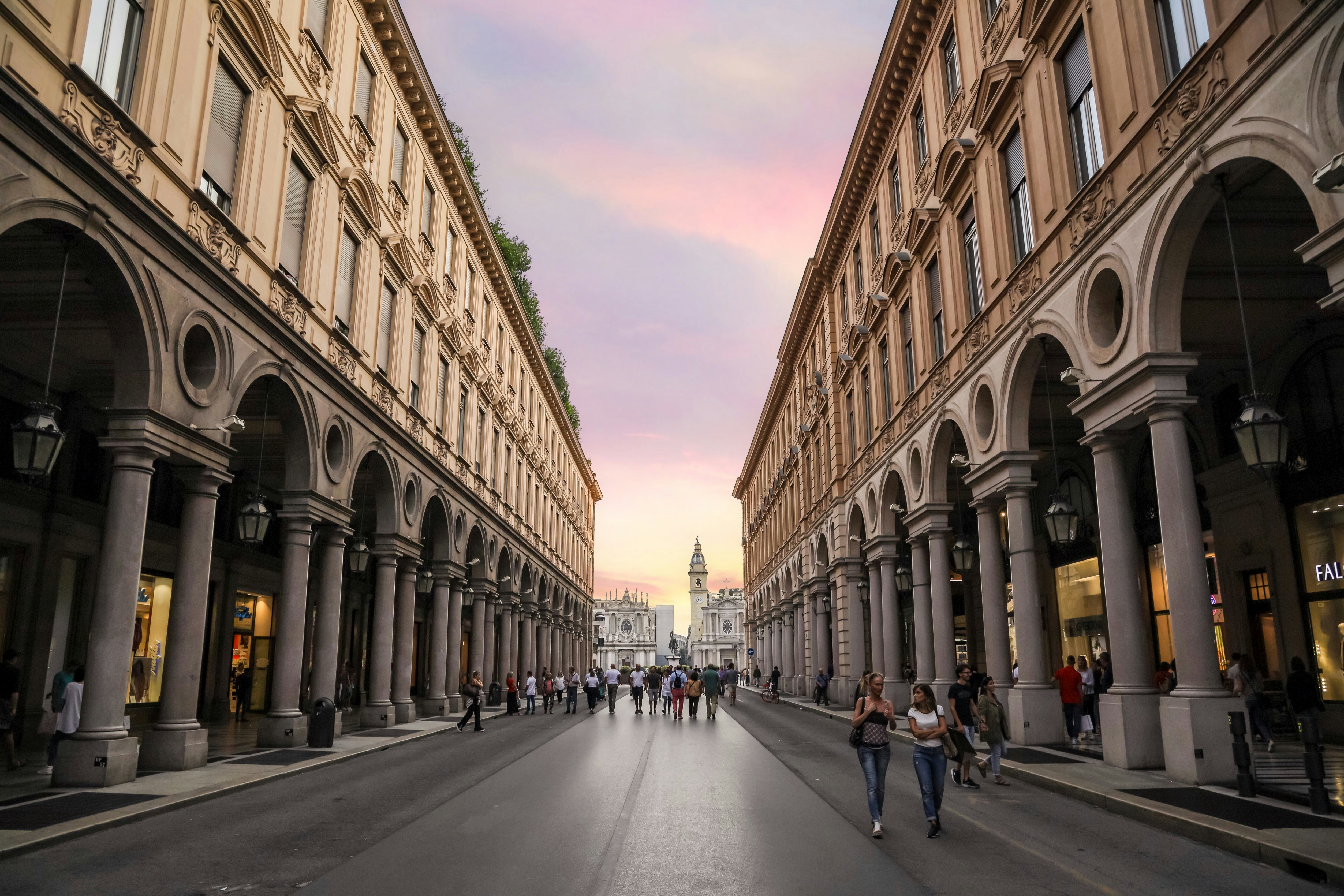 via roma en piazza san carlo via roma turijn italie