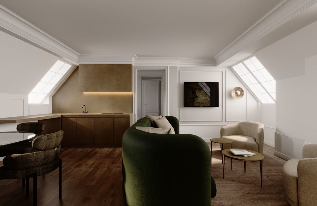 apartment oregaard living and kitchen