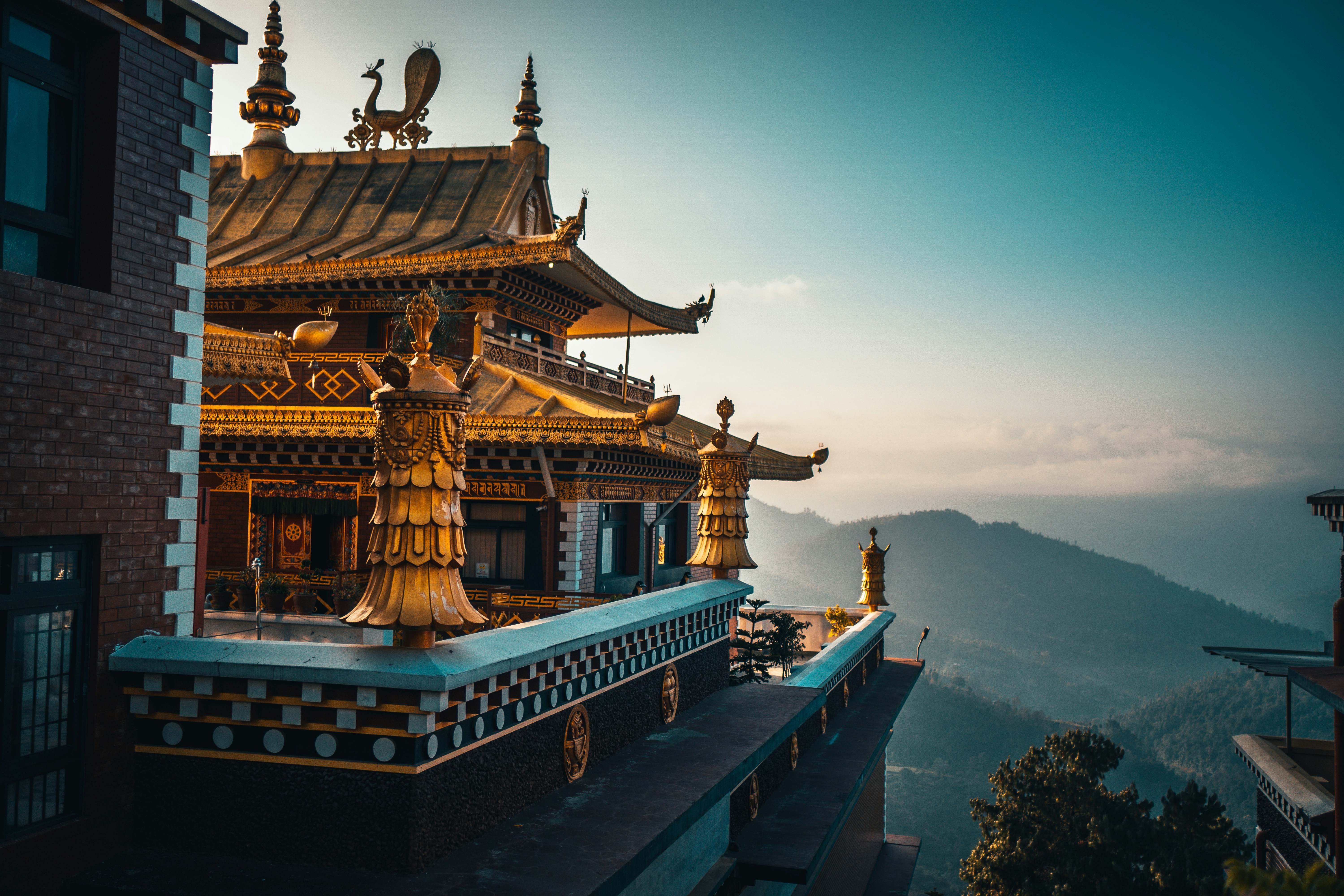 buddhist monastery thrangu tashi yangtse nepal near stupa namobuddha in the himalaya mountains