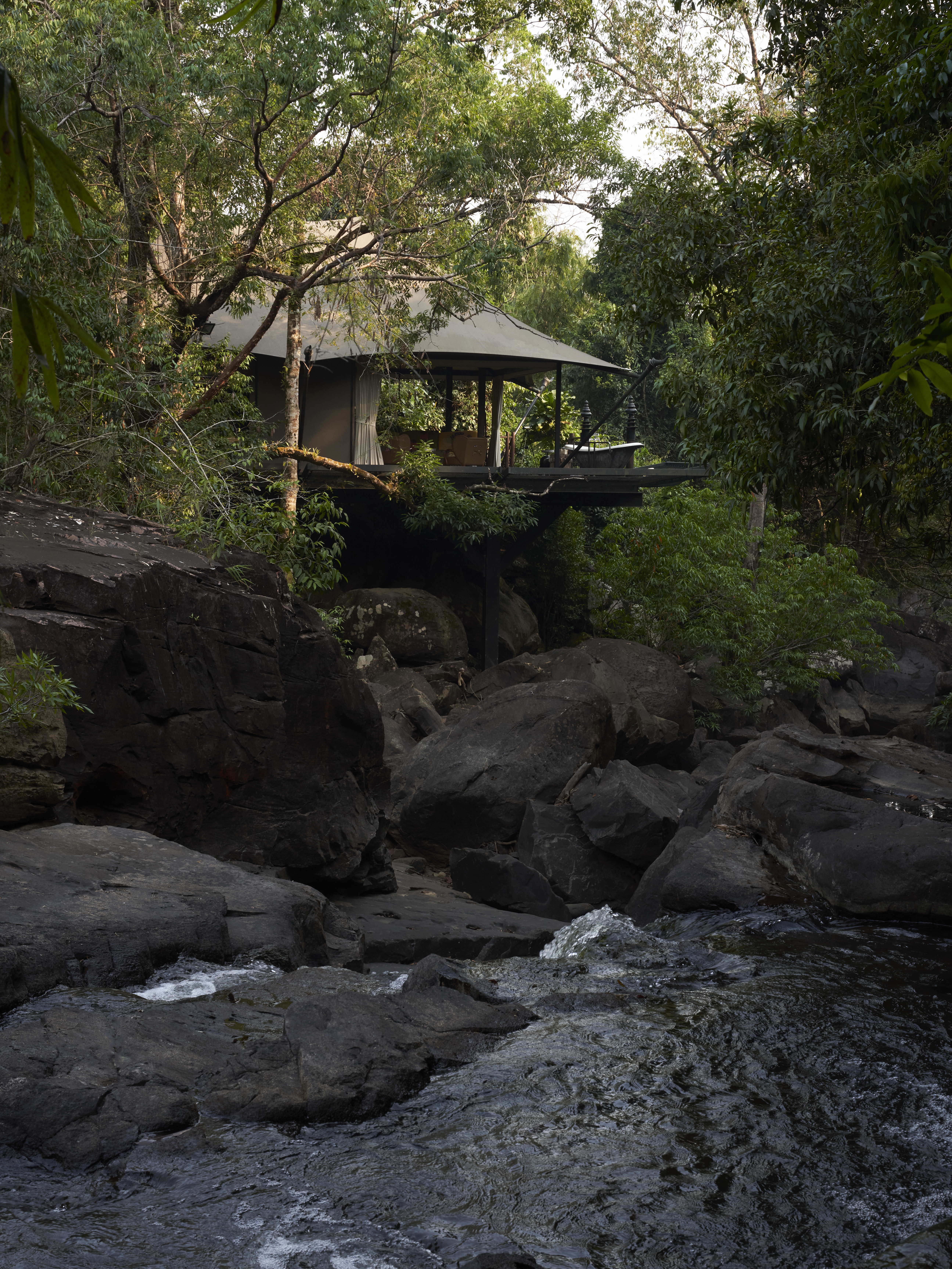 shinta mani wild tent at the river