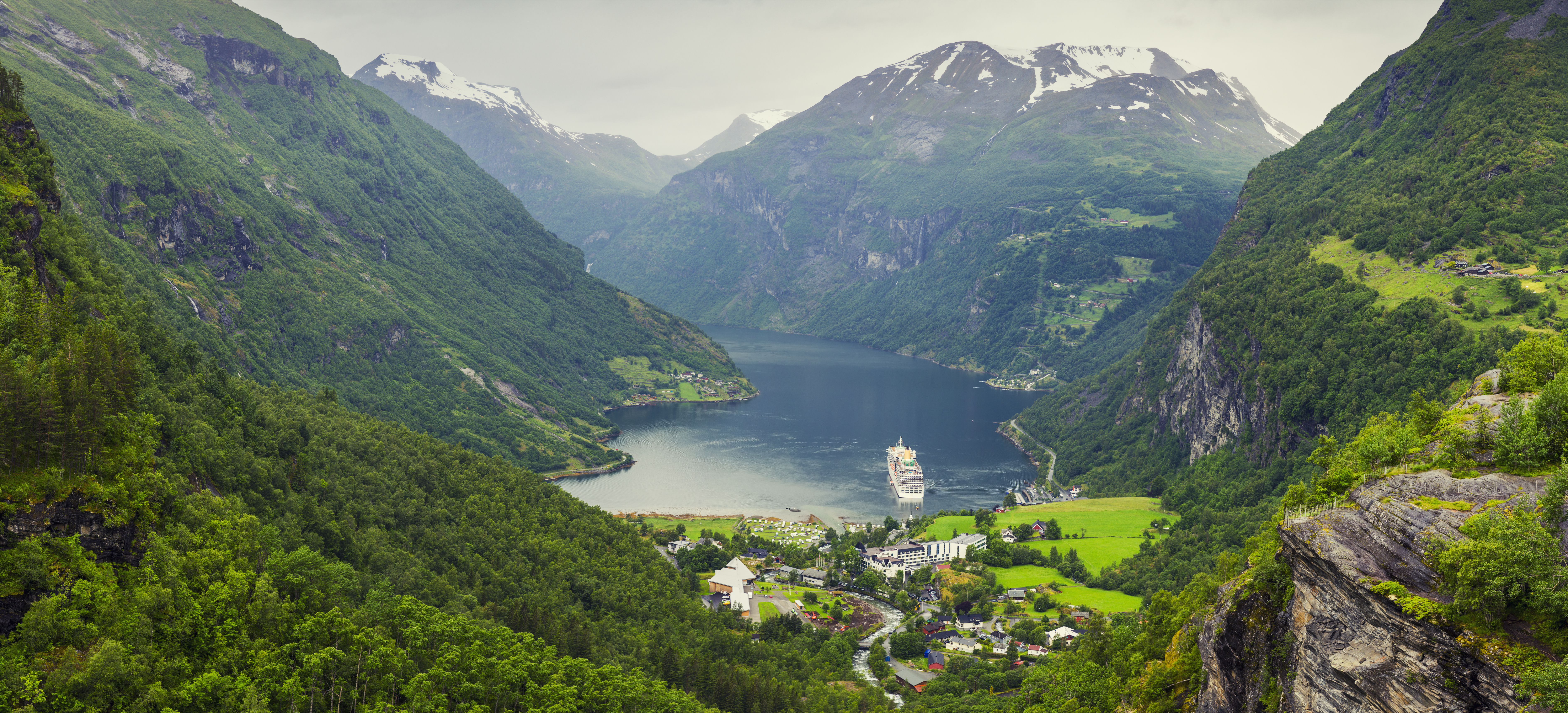 norway mountains and fjord view geirangerfjord stranda norway
